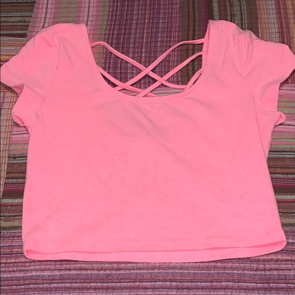 Bright pink crop top